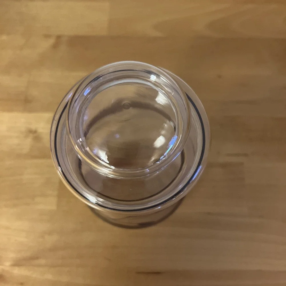 Vintage Etched Apothecary Covered Jar Canister